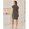 image:imageEkouaer Womens Nightgowns Short Sleeve Sleepshirt V Neck Top Shirt Dress Soft Nightshirts Loose Loungewear S3XLGray