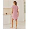image:imageEkouaer Womens Nightgowns Short Sleeve Sleepshirt V Neck Top Shirt Dress Soft Nightshirts Loose Loungewear S3XLLight Pink