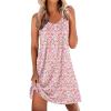 image:imageEkouaer Cotton Nightgowns for Women Sleeveless Night Gown Tank Sleep Shirts Pleated Night Shirts V Neck ChemiseFloral Pink