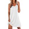 image:imageEkouaer Cotton Nightgowns for Women Sleeveless Night Gown Tank Sleep Shirts Pleated Night Shirts V Neck ChemiseWhite