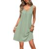 image:imageEkouaer Nightgowns for Women Bamboo Viscose Night Gown Sleeveless Sleep Shirts Tank Sleep Dress Vneck SleepwearLight Green