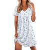 Floral Blue White