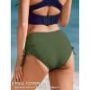 image:imageEkouaer Bikini Bottoms for Women Mid Waist Swim Bottom Full Coverage Swim Bathing Suit Bottom Adjustable Side Tie Swim ShortsArmy Green