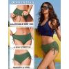 image:imageEkouaer Bikini Bottoms for Women Mid Waist Swim Bottom Full Coverage Swim Bathing Suit Bottom Adjustable Side Tie Swim ShortsArmy Green