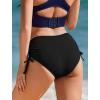image:imageEkouaer Bikini Bottoms for Women Mid Waist Swim Bottom Full Coverage Swim Bathing Suit Bottom Adjustable Side Tie Swim ShortsBlack