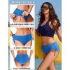 image:imageEkouaer Bikini Bottoms for Women Mid Waist Swim Bottom Full Coverage Swim Bathing Suit Bottom Adjustable Side Tie Swim ShortsBlue