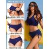 image:imageEkouaer Bikini Bottoms for Women Mid Waist Swim Bottom Full Coverage Swim Bathing Suit Bottom Adjustable Side Tie Swim ShortsNavy Blue