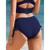 image:imageEkouaer Bikini Bottoms for Women Mid Waist Swim Bottom Full Coverage Swim Bathing Suit Bottom Adjustable Side Tie Swim ShortsNavy Blue