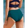 image:imageEkouaer Bikini Bottoms for Women Mid Waist Swim Bottom Full Coverage Swim Bathing Suit Bottom Adjustable Side Tie Swim ShortsPeacock Blue