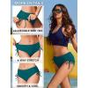 image:imageEkouaer Bikini Bottoms for Women Mid Waist Swim Bottom Full Coverage Swim Bathing Suit Bottom Adjustable Side Tie Swim ShortsPeacock Blue