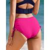 image:imageEkouaer Bikini Bottoms for Women Mid Waist Swim Bottom Full Coverage Swim Bathing Suit Bottom Adjustable Side Tie Swim ShortsRose Red