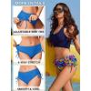 image:imageEkouaer Bikini Bottoms for Women Mid Waist Swim Bottom Full Coverage Swim Bathing Suit Bottom Adjustable Side Tie Swim ShortsSky Blue Floral