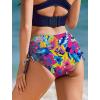 image:imageEkouaer Bikini Bottoms for Women Mid Waist Swim Bottom Full Coverage Swim Bathing Suit Bottom Adjustable Side Tie Swim ShortsSky Blue Floral