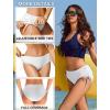 image:imageEkouaer Bikini Bottoms for Women Mid Waist Swim Bottom Full Coverage Swim Bathing Suit Bottom Adjustable Side Tie Swim ShortsWhite