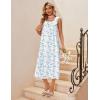 image:imageEkouaer Cotton Nightgowns for Women Long Sleeveless Night Gown Victorian Sleep dress Soft Night Dress Ladies SleepwearBlue Floral