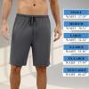 image:imageEkouaer Mens Pajama Shorts Bamboo Rayon Pj Bottoms Soft Sleep Shorts Soft Drawstring Loungewear With Pockets 2 Pack S3XL01 Formal Grey and Blue