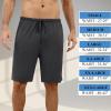 image:imageEkouaer Mens Pajama Shorts Bamboo Rayon Pj Bottoms Soft Sleep Shorts Soft Drawstring Loungewear With Pockets 2 Pack S3XLBlue and Navy Blue2 Pcs