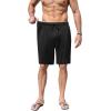 image:imageEkouaer Mens Pajama Shorts Soft Sleepwear Bottoms Elastic Waistband Loungewear Breathable Men Shorts with PocketsBlack