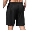 image:imageEkouaer Mens Pajama Shorts Soft Sleepwear Bottoms Elastic Waistband Loungewear Breathable Men Shorts with PocketsBlack