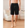 image:imageEkouaer Mens Pajama Shorts Soft Sleepwear Bottoms Elastic Waistband Loungewear Breathable Men Shorts with PocketsBlack
