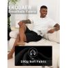 image:imageEkouaer Mens Pajama Shorts Soft Sleepwear Bottoms Elastic Waistband Loungewear Breathable Men Shorts with PocketsBlack and Light Gray