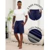 image:imageEkouaer Mens Pajama Shorts Soft Sleepwear Bottoms Elastic Waistband Loungewear Breathable Men Shorts with PocketsBlack and Light Gray