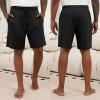 image:imageEkouaer Mens Pajama Shorts Soft Sleepwear Bottoms Elastic Waistband Loungewear Breathable Men Shorts with PocketsBlack and Light Gray