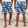 image:imageEkouaer Mens Pajama Shorts Soft Sleepwear Bottoms Elastic Waistband Loungewear Breathable Men Shorts with PocketsBlue Print and Gray Shark