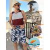 image:imageEkouaer Mens Pajama Shorts Soft Sleepwear Bottoms Elastic Waistband Loungewear Breathable Men Shorts with PocketsCoconut Tree