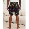 image:imageEkouaer Mens Pajama Shorts Soft Sleepwear Bottoms Elastic Waistband Loungewear Breathable Men Shorts with PocketsColorful Mushrooms and Solid Black