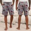 image:imageEkouaer Mens Pajama Shorts Soft Sleepwear Bottoms Elastic Waistband Loungewear Breathable Men Shorts with PocketsGray Barbecue and Black Wine Glass