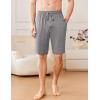 image:imageEkouaer Mens Pajama Shorts Soft Sleepwear Bottoms Elastic Waistband Loungewear Breathable Men Shorts with PocketsLight Grey