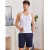image:imageEkouaer Mens Pajama Shorts Soft Sleepwear Bottoms Elastic Waistband Loungewear Breathable Men Shorts with PocketsNavy Blue