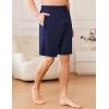 image:imageEkouaer Mens Pajama Shorts Soft Sleepwear Bottoms Elastic Waistband Loungewear Breathable Men Shorts with PocketsNavy Blue
