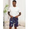 image:imageEkouaer Mens Pajama Shorts Soft Sleepwear Bottoms Elastic Waistband Loungewear Breathable Men Shorts with PocketsNavy Blue Animal and Bear Tree
