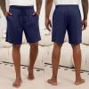 image:imageEkouaer Mens Pajama Shorts Soft Sleepwear Bottoms Elastic Waistband Loungewear Breathable Men Shorts with PocketsNavy Blue and Drak Gray