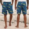 image:imageEkouaer Mens Pajama Shorts Soft Sleepwear Bottoms Elastic Waistband Loungewear Breathable Men Shorts with PocketsNavy Blue and Light Fishing Print