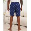 image:imageEkouaer Mens Pajama Shorts Soft Sleepwear Bottoms Elastic Waistband Loungewear Breathable Men Shorts with PocketsNavy Blue and Pink Print