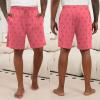 image:imageEkouaer Mens Pajama Shorts Soft Sleepwear Bottoms Elastic Waistband Loungewear Breathable Men Shorts with PocketsNavy Blue and Pink Print