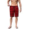 image:imageEkouaer Mens Pajama Shorts Soft Sleepwear Bottoms Elastic Waistband Loungewear Breathable Men Shorts with PocketsPlaid Red