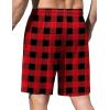 image:imageEkouaer Mens Pajama Shorts Soft Sleepwear Bottoms Elastic Waistband Loungewear Breathable Men Shorts with PocketsPlaid Red