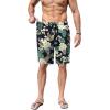 image:imageEkouaer Mens Pajama Shorts Soft Sleepwear Bottoms Elastic Waistband Loungewear Breathable Men Shorts with PocketsTropical Flowers