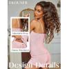 image:imageEkouaer Pajama Sets for Women Lingerie Sleepwear Soft Pjs 2 Piece Cami Shorts Set U Neck Adjustable Strap NightwearLight Pink