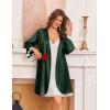 image:imageEkouaer Silk Robe for Women Short Satin Robe 34 Sleeves Lace Trim Kimono Bathrobe Sexy Bride Bridsmaid Sleepwear with PocketDark Green