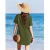 image:imageEkouaer Swimsuit Coverup for Women 2026 Short Sleeve Bathing Suit Cover Ups Beach Summer TShirt Dresses with PocketsArmy Green