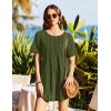 image:imageEkouaer Swimsuit Coverup for Women 2026 Short Sleeve Bathing Suit Cover Ups Beach Summer TShirt Dresses with PocketsArmy Green