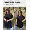 image:imageEkouaer Swimsuit Coverup for Women 2026 Short Sleeve Bathing Suit Cover Ups Beach Summer TShirt Dresses with PocketsBlack