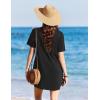 image:imageEkouaer Swimsuit Coverup for Women 2026 Short Sleeve Bathing Suit Cover Ups Beach Summer TShirt Dresses with PocketsBlack