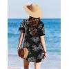 image:imageEkouaer Swimsuit Coverup for Women 2026 Short Sleeve Bathing Suit Cover Ups Beach Summer TShirt Dresses with PocketsBlack Floral