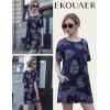 image:imageEkouaer Swimsuit Coverup for Women 2026 Short Sleeve Bathing Suit Cover Ups Beach Summer TShirt Dresses with PocketsBlack Floral